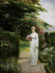 A rózsakertben. Yeend King (1855-1924) festménye Magángyűjtemény.