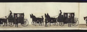 Része a panorámás kilátásnak Arthur, Wellington hercege teljes temetési menetéről (színes akvatinta)