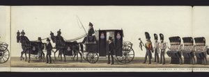Része a panorámás kilátásnak Arthur, Wellington hercege teljes temetési menetéről (színes akvatinta)