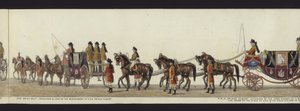 Része a panorámás kilátásnak Arthur, Wellington hercege teljes temetési menetéről (színes akvatinta)