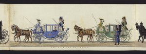 Része a panorámás kilátásnak Arthur, Wellington hercege teljes temetési menetéről (színes akvatinta)
