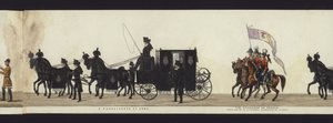 Része a panorámás kilátásnak Arthur, Wellington hercege teljes temetési menetéről (színes akvatinta)