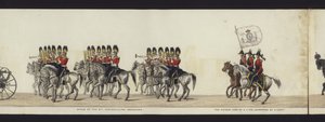 Része a panorámás kilátásnak Arthur, Wellington hercege teljes temetési menetéről (színes akvatinta)