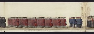 Része a panorámás kilátásnak Arthur, Wellington hercege teljes temetési menetéről (színes akvatinta)