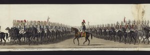 Része a panorámás kilátásnak Arthur, Wellington hercege teljes temetési menetéről (színes akvatinta)