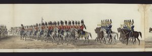Része a panorámás kilátásnak Arthur, Wellington hercege teljes temetési menetéről (színes akvatinta)