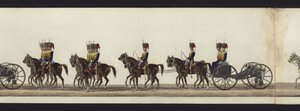 Része a panorámás kilátásnak Arthur, Wellington hercege teljes temetési menetéről (színes akvatinta)