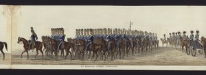 Része a panorámás kilátásnak Arthur, Wellington hercege teljes temetési menetéről (színes akvatinta)