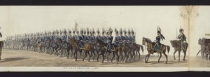 Része a panorámás kilátásnak Arthur, Wellington hercege teljes temetési menetéről (színes akvatinta)
