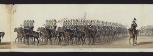 Része a panorámás kilátásnak Arthur, Wellington hercege teljes temetési menetéről (színes akvatinta)