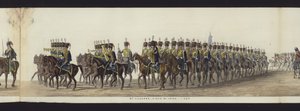 Része a panorámás kilátásnak Arthur, Wellington hercege teljes temetési menetéről (színes akvatinta)