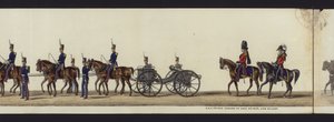 Része a panorámás kilátásnak Arthur, Wellington hercege teljes temetési menetéről (színes akvatinta)
