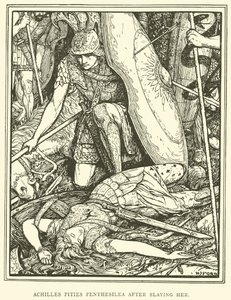 Achilles megsajnálja Penthesileát, miután megölte alkotó: Henry Justice Ford