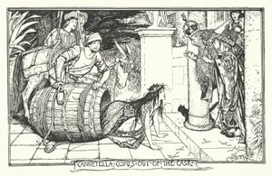 Cannetella jön ki a hordóból (metszet) alkotó: Henry Justice Ford