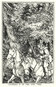II. Károly a tölgyfában (litho) alkotó: Henry Justice Ford