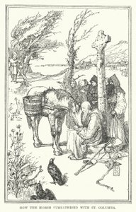 Hogyan szimpatizált a ló Szent Kolumbával (litho) alkotó: Henry Justice Ford