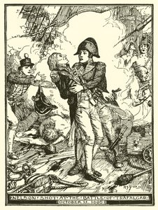 Nelsont lelőtték a trafalgari csatában, 1805. október 21-én alkotó: Henry Justice Ford