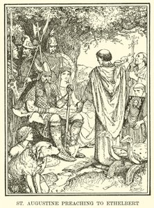 Szent Ágoston prédikál Ethelbertnek alkotó: Henry Justice Ford