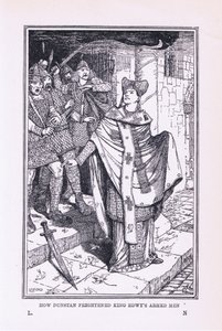 St Dunstan megijesztette Edwys király fegyvereseit, 1912 alkotó: Henry Justice Ford