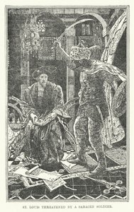 Szent Lajost megfenyegette egy szaracén katona (litho) alkotó: Henry Justice Ford