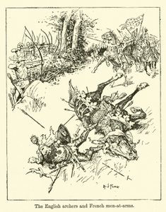 Az angol íjászok és a francia fegyveresek alkotó: Henry Justice Ford