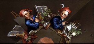 Anamorf Vanitas alkotó: Henry Kettle