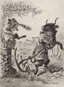 Aesopus meséi: The Wanton Calf (litho)
