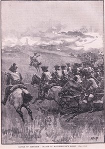 A blenheimi csata: Marlborough lovának támadása alkotó: Henry Marriott Paget