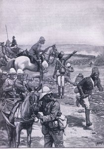 Az omdurmani csata: MacDonalds Brigád a dervis támadást visszaverve, illusztráció a Cassells History of Englandből, 1900-as évek alkotó: Henry Marriott Paget