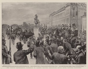 A francia elnökválasztás, M Loubet elhagyja Versailles-t, miután elnökké választották