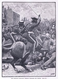 A Peterloo-i mészárlás: Huszárok támadása a nép ellen 1819-ben