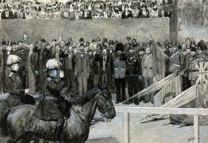 A walesi herceg az önkéntes átvizsgáláson, a lóőrök felvonulásán alkotó: Henry Marriott Paget