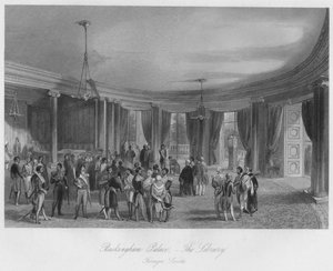 Buckingham-palota, - A könyvtár. Külföldi Leveé, c1841