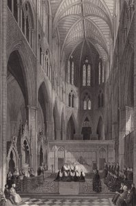 Gyarmati püspökök felszentelése a londoni Westminster Abbeyben (metszet)