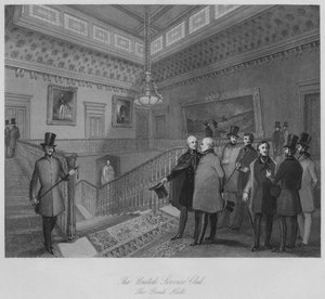 A United Service Club. A nagyterem, 1841 alkotó: Henry Melville