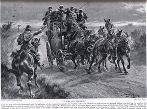 Állj és szállíts, illusztráció a Hutchinson története a brit nemzetről című könyvéből alkotó: Henry Payne