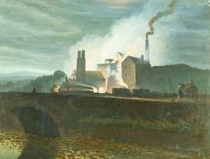 Holdfényes táj, valószínűleg a Nantyglo Vasműből, Monmouthshire-ben