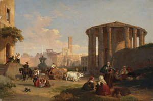 Vesta temploma, a Piazza di Bocca di Verita (olaj, vászon)