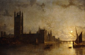 Westminster Abbey, A Parlament házai a Westminster híd építésével, 1859