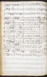 R.M.20.h.8 f.56v Himnuszok, üdvözlődalok és szólódalok autográfos kézirata, 1680-90 körül (tintával papíron) alkotó: Henry Purcell