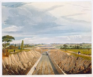 "Liverpool közelében, Manchester felé nézve", Liverpool és Manchester Railway, 1833