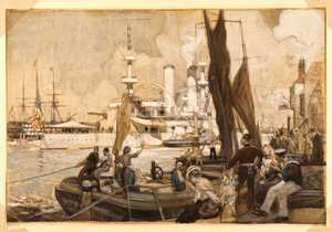 Az Egyesült Államok Kearsarge csatahajója Portsmouth kikötőjében
