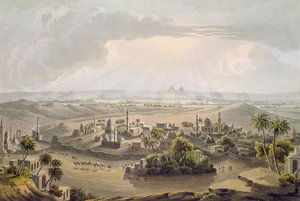 A kairói piramisok, vésette Daniel Havell (1785-1826) 1809