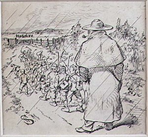 The School Boy Golfers in the Rain, illusztráció a 
