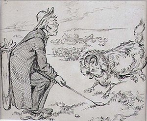 A meglepett golfozó, illusztráció a 