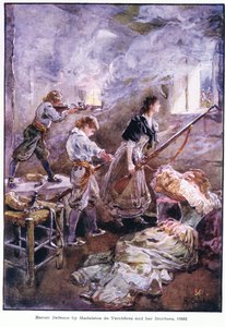 Madeleine de Vercheres és testvérei hősies védelme 1692, 1920 körül