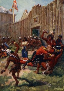 Ojibwe indiánok meglepték a briteket Fort Michilimackinacban, 1763