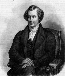 Francois Arago (1786-1853) francia csillagász, fizikus és politikus portréja. (Henri Scheffer festményéből). Metszet a "természetbe": 1886. március 6-i áttekintés a tudományokról és alkalmazásukról a művészetben és az iparban.