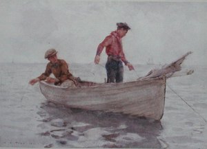 Fiúk horgásznak Newlyn mellett alkotó: Henry Scott Tuke