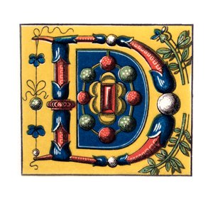 Kezdő D betű, 15. század, 1843. alkotó: Henry Shaw